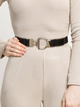 Load image into Gallery viewer, WOMEN BROWN INTERLOCK STRETCHABLE WAIST BELT (One Size)
