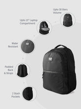 Load image into Gallery viewer, Teakwood Unisex Backpack with 15 inch Laptop Compartment & Water Resistance