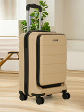 Load image into Gallery viewer, Teakwood Smart Cabin Trolley Suitcase with Front Laptop Compartment, TSA Lock, 360° Silent Dual Spinner Wheels, Scratch-Resistant & Water-Resistant Hard Shell Luggage for Business & Leisure Travel