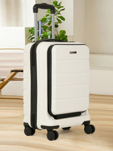 Load image into Gallery viewer, Teakwood Smart Cabin Trolley Suitcase with Front Laptop Compartment, TSA Lock, 360° Silent Dual Spinner Wheels, Scratch-Resistant & Water-Resistant Hard Shell Luggage for Business & Leisure Travel
