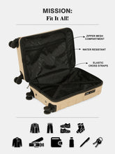 Load image into Gallery viewer, Teakwood Smart Cabin Trolley Suitcase with Front Laptop Compartment, TSA Lock, 360° Silent Dual Spinner Wheels, Scratch-Resistant & Water-Resistant Hard Shell Luggage for Business & Leisure Travel