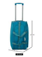 Load image into Gallery viewer, Teal Printed Cabin Duffel Trolley Bag