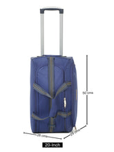 Load image into Gallery viewer, Navy Printed Cabin Duffel Trolley Bag