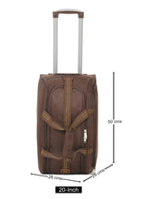 Load image into Gallery viewer, Brown Printed Small Duffel Trolley Bag
