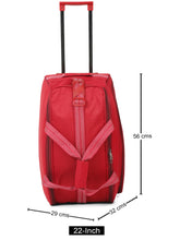 Load image into Gallery viewer, Red Printed Medium Duffel Trolley Bag