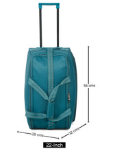 Load image into Gallery viewer, Teal Printed Medium Duffle Trolley Bag