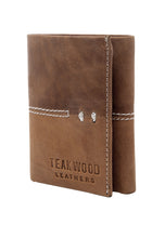 Load image into Gallery viewer, Teakwood Genuine Leather Tan Colour Tri Fold Wallet