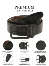 Load image into Gallery viewer, Teakwood Men's Premium Genuine Leather 2-in-1 Reversible Belt | Black & Brown Pebble Grain Leather Finish | Matte Black Vector Pin Buckle | Adjustable 35 mm Dress Belt for Formal, Casual, Office & Business Wear
