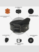 Load image into Gallery viewer, Men’s Genuine Leather Belt, Pebble Grain Texture, Pin Buckle, Rugged Casual Wear