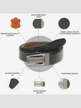 Load image into Gallery viewer, Men Black & Brown Solid Reversible Leather Belt