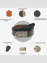 Load image into Gallery viewer, Men Black & Brown Solid Reversible Leather Belt