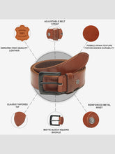 Load image into Gallery viewer, Men’s Genuine Leather Belt, Pebble Grain Texture, Pin Buckle, Rugged Casual Wear