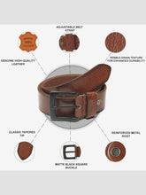 Load image into Gallery viewer, Men’s Genuine Leather Belt, Pebble Grain Texture, Pin Buckle, Rugged Casual Wear