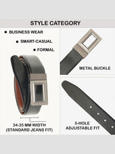 Load image into Gallery viewer, Men Black & Brown Solid Reversible Leather Belt