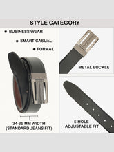 Load image into Gallery viewer, Men Black & Brown Solid Reversible Leather Belt