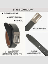 Load image into Gallery viewer, Men Black & Brown Solid Reversible Leather Belt