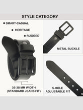 Load image into Gallery viewer, Men’s Genuine Leather Belt, Pebble Grain Texture, Pin Buckle, Rugged Casual Wear