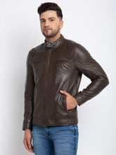 Load image into Gallery viewer, Teakwood Leathers Men's 100% Genuine Brown Leather Jacket