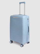 Load image into Gallery viewer, Silver Bar Textured 360 Degree Rotation Hard Sized Trolley Bag