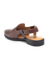 Load image into Gallery viewer, Teakwood Men Brown Solid Peshawari Mules