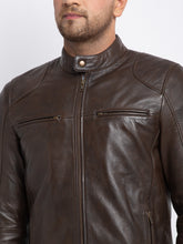 Load image into Gallery viewer, Teakwood Leathers Men's 100% Genuine Brown Leather Jacket