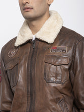 Load image into Gallery viewer, Teakwood Leathers Brown Genuine Leather Jacket