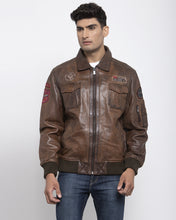 Load image into Gallery viewer, Teakwood Leathers Brown Genuine Leather Jacket