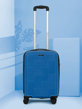 Load image into Gallery viewer, ANDAMAN ROYAL BLUE Textured Zigzag Stripline Unisex Check-in Hardside Cabin Trolley Bag