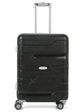 Load image into Gallery viewer, Teakwood Leather Black Patterned Hard-Sided Trolley Bag