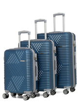 Load image into Gallery viewer, Blue-Toned Textured Hard-Sided Trolley Suitcase