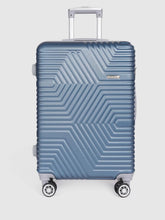 Load image into Gallery viewer, Blue-Toned Textured Hard-Sided Trolley Suitcase