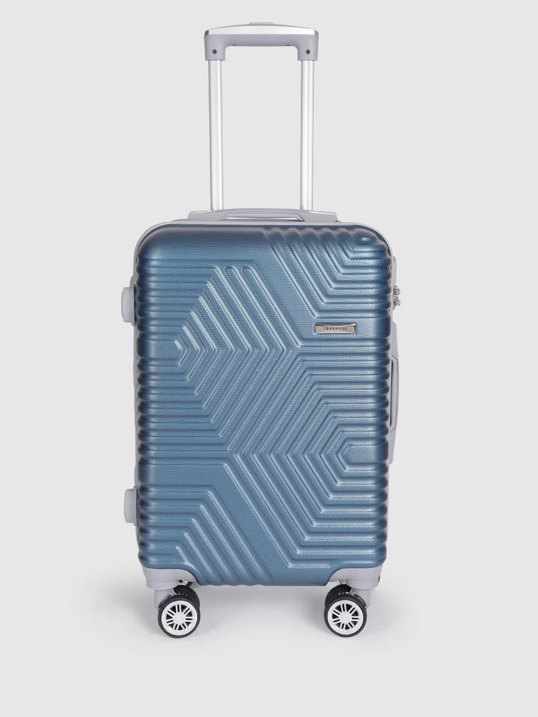 Blue-Toned Textured Hard-Sided Trolley Suitcase