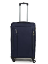 Load image into Gallery viewer, Unisex Blue Solid Soft-sided Trolley Suitcase