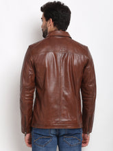 Load image into Gallery viewer, Teakwood Leathers Brown Men's 100% Genuine Leather Jacket