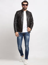 Load image into Gallery viewer, Teakwood Leathers Dark Brown Men's 100% Genuine Leather Jacket