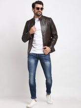 Load image into Gallery viewer, Teakwood Leathers Brown Men's 100% Genuine Leather Jacket