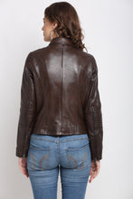 Load image into Gallery viewer, Teakwood Genuine Leathers Women`s Jacket (Wine)