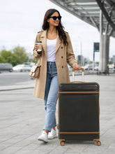 Load image into Gallery viewer, Teakwood Large Hard Shell Travel Trolley Luggage with 360° Dual Spinner Wheels, Unbreakable Scratch-Resistant Body, Side Combination Lock, Heavy-Duty Zippers, Mesh Organizer & Elastic Cross Straps