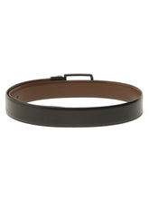 Load image into Gallery viewer, Teakwood Men's Premium Genuine Leather 2-in-1 Reversible Belt | Black & Brown Pebble Grain Leather Finish | Matte Black Vector Pin Buckle | Adjustable 35 mm Dress Belt for Formal, Casual, Office & Business Wear