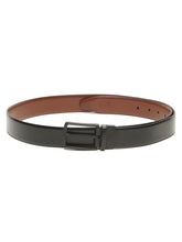 Load image into Gallery viewer, Teakwood Men's Premium Genuine Leather 2-in-1 Reversible Belt | Black & Brown Fine Leather Finish | Matte Black Vector Pin Buckle | Adjustable 35 mm Dress Belt for Formal, Casual, Office & Business Wear