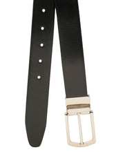 Load image into Gallery viewer, Teakwood Men's Premium Genuine Leather 2-in-1 Reversible Belt | Black & Brown Crosshatch Textured Finish | Silver Classic Curved Pin Buckle | Adjustable 35 mm Dress Belt for Formal, Casual, Office & Business Wear