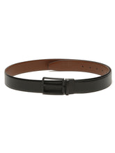 Load image into Gallery viewer, Teakwood Men's Premium Genuine Leather 2-in-1 Reversible Belt | Black & Brown Crosshatch Textured Finish | Matte Black Vector Pin Buckle | Adjustable 35 mm Dress Belt for Formal, Casual, Office & Business Wear