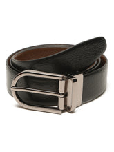 Load image into Gallery viewer, Teakwood Men's Premium Genuine Leather 2-in-1 Reversible Belt | Black & Brown Crosshatch Textured Leather | Nickal Black Rectangular Pin Buckle | Adjustable 35 mm Dress Belt for Formal, Casual, Office & Business Wear