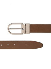 Load image into Gallery viewer, Teakwood Men's Premium Genuine Leather 2-in-1 Reversible Belt | Black & Brown Crosshatch Textured Leather | Nickal Black Rectangular Pin Buckle | Adjustable 35 mm Dress Belt for Formal, Casual, Office & Business Wear