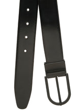 Load image into Gallery viewer, Teakwood Men's Premium Genuine Leather 2-in-1 Reversible Belt | Black & Brown Crosshatch Textured Leather | Black Rectangular Pin Buckle | Adjustable 35 mm Dress Belt for Formal, Casual, Office & Business Wear