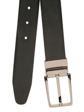 Load image into Gallery viewer, Teakwood Men's Premium Genuine Leather 2-in-1 Reversible Belt | Black & Brown Natural Grain Leather Finish |Nickle Black Linear Edge Pin Buckle | Adjustable 35 mm Dress Belt for Formal, Casual, Office & Business Wear