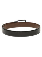 Load image into Gallery viewer, Teakwood Men's Premium Genuine Leather 2-in-1 Reversible Belt | Black & Brown Natural Grain Leather Finish | Matte Black Classic Edge Pin Buckle | Adjustable 35 mm Dress Belt for Formal, Casual, Office & Business Wear
