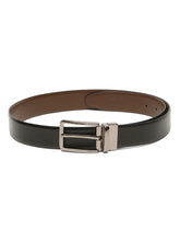 Load image into Gallery viewer, Teakwood Men's Premium Genuine Leather 2-in-1 Reversible Belt | Black & Brown Crosshatch Textured Leather | Nickal Black Rectangular Pin Buckle | Adjustable 35 mm Dress Belt for Formal, Casual, Office & Business Wear