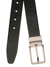 Load image into Gallery viewer, Teakwood Men's Premium Genuine Leather 2-in-1 Reversible Belt | Black & Brown Crosshatch Textured Leather | Nickal Black Rectangular Pin Buckle | Adjustable 35 mm Dress Belt for Formal, Casual, Office & Business Wear