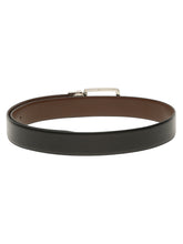 Load image into Gallery viewer, Teakwood Men's Premium Genuine Leather 2-in-1 Reversible Belt | Black & Brown Fine Leather Finish | Silver Rectangular Pin Buckle | Adjustable 35 mm Dress Belt for Formal, Casual, Office & Business Wear